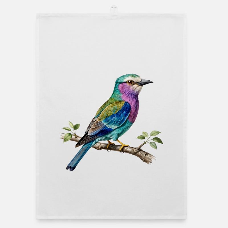 Long-stranded roller – naturalistic engraving Organic dish towel