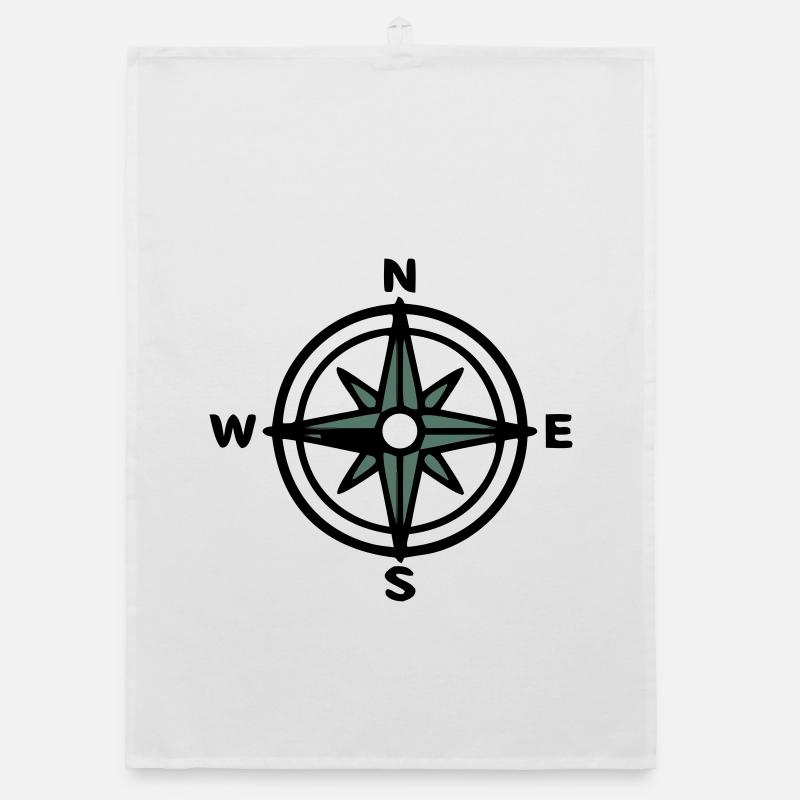 Compass Navigation Hiking Scout Outdoor Organic dish towel