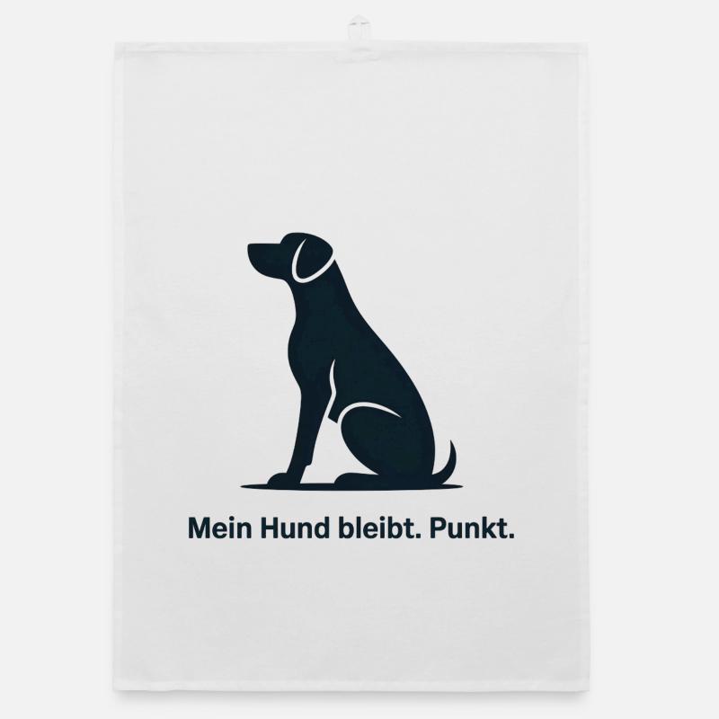 Sitzender Hund Silhouette – Loyaler Eindruck Organic Geschirrtuch