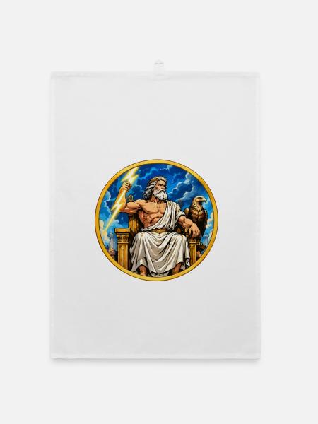 Zeus Donnerthron - Organic Geschirrtuch - Weiß - Vorne