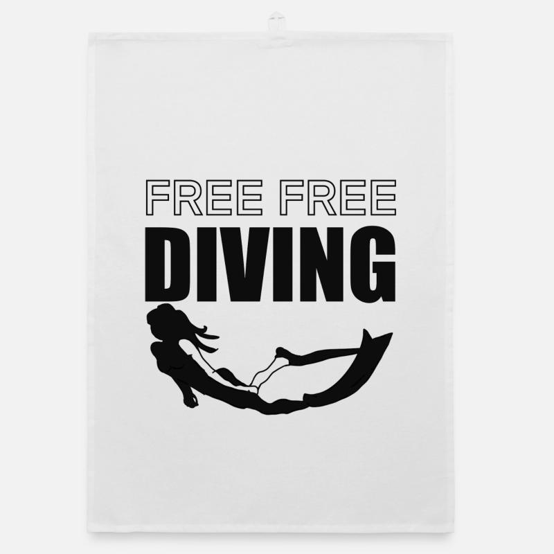 Free Diving - Organic Geschirrtuch - Weiß