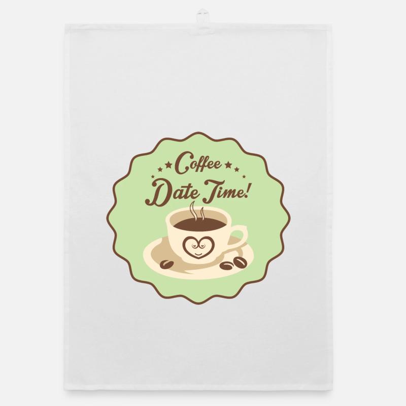 Coffe Date Time Organic dish towel
