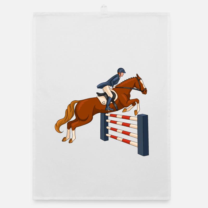 cheval, cavalier, équitation Torchon bio