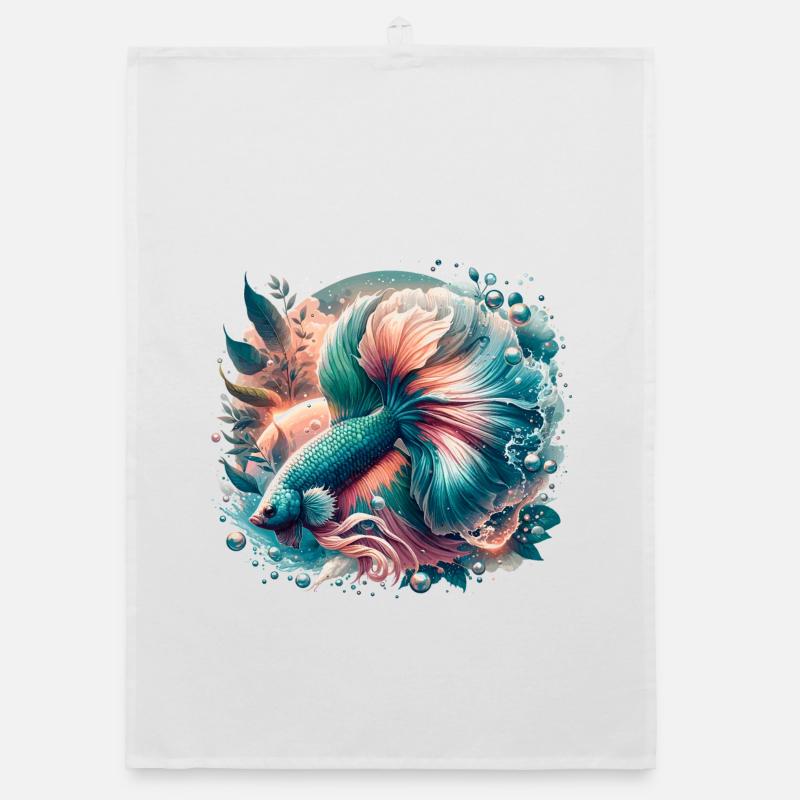 Betta splendens, poisson coloré Torchon bio