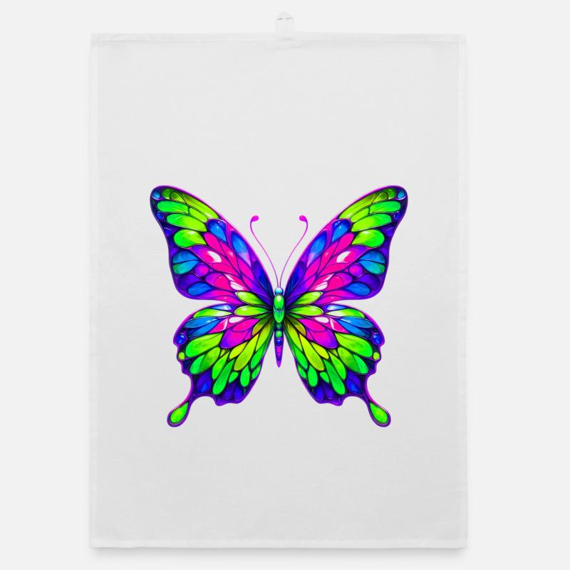 Schmetterling - Organic Geschirrtuch - Weiß