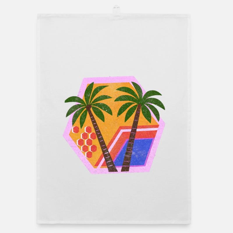 Décor tropical rétro enchanté Torchon bio