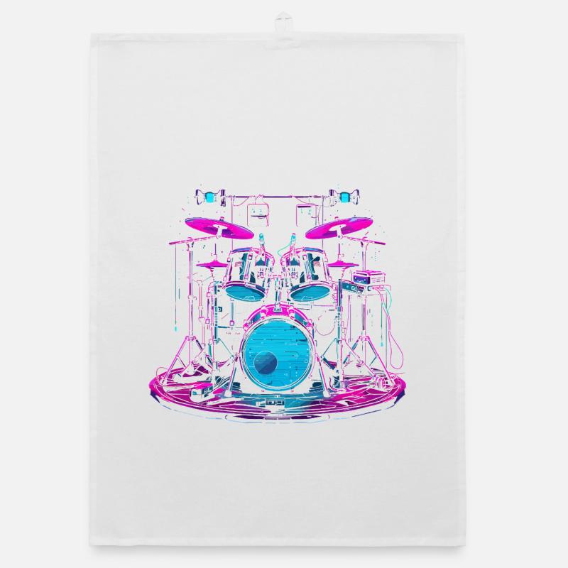 Drums Graphics Organic dish towel