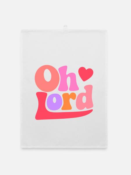 Oh Lord - Organic dish towel - white - Front