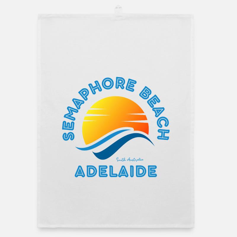 Semaphore Beach, Adélaïde, Coucher de soleil Torchon bio