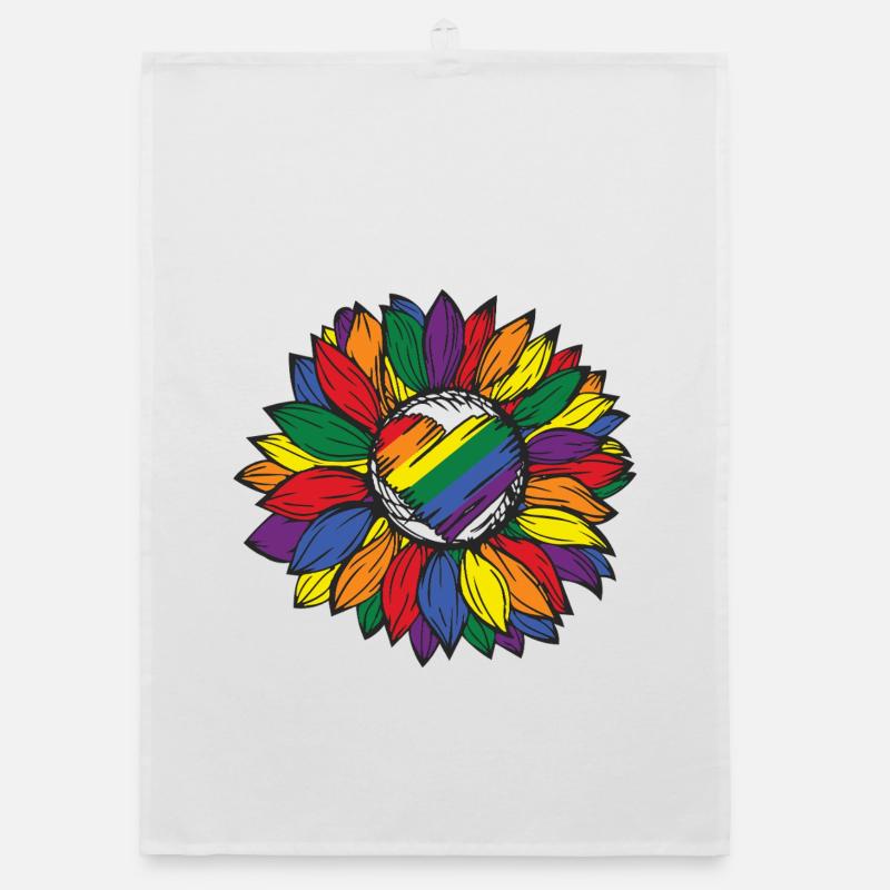 Rainbow Sunflower Pride Organic dish towel