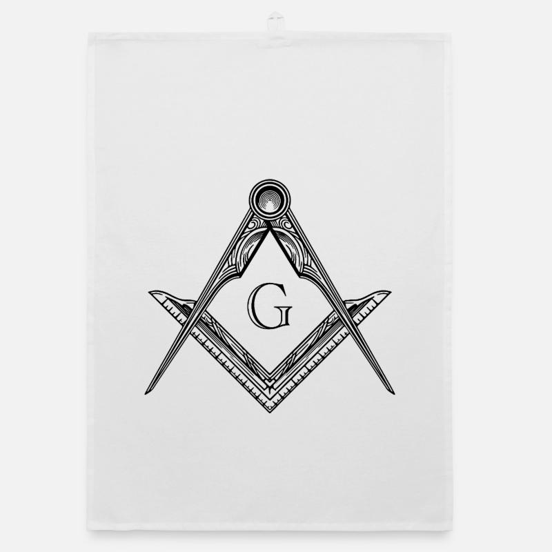 Masonic Symbol Angle & Compass Freemasonry Organic dish towel
