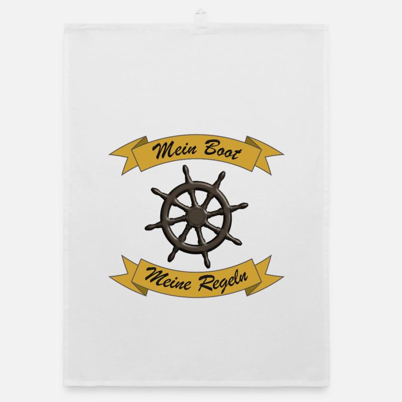 My Boat, My Rules - Skipper Fun Gift Organic dish towel