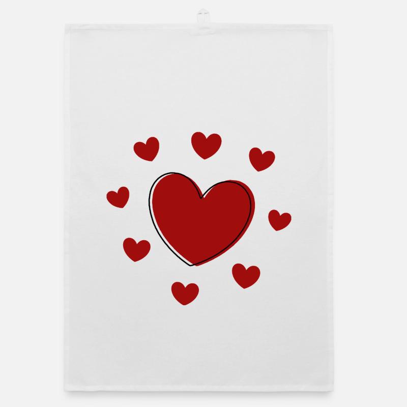 Cadeau rouge de la Saint-Valentin Torchon bio