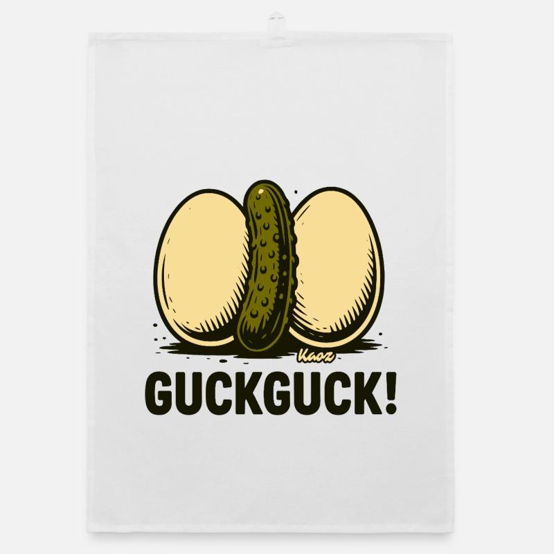 Deux œufs durs avec un concombre Torchon bio