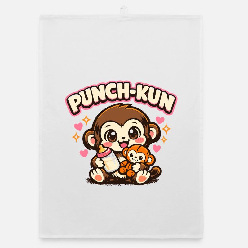 Monkey Punch - Kawaii Organic dish towel