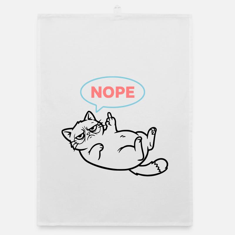Cat Nope Speech Bubble Colored Organic dish towel