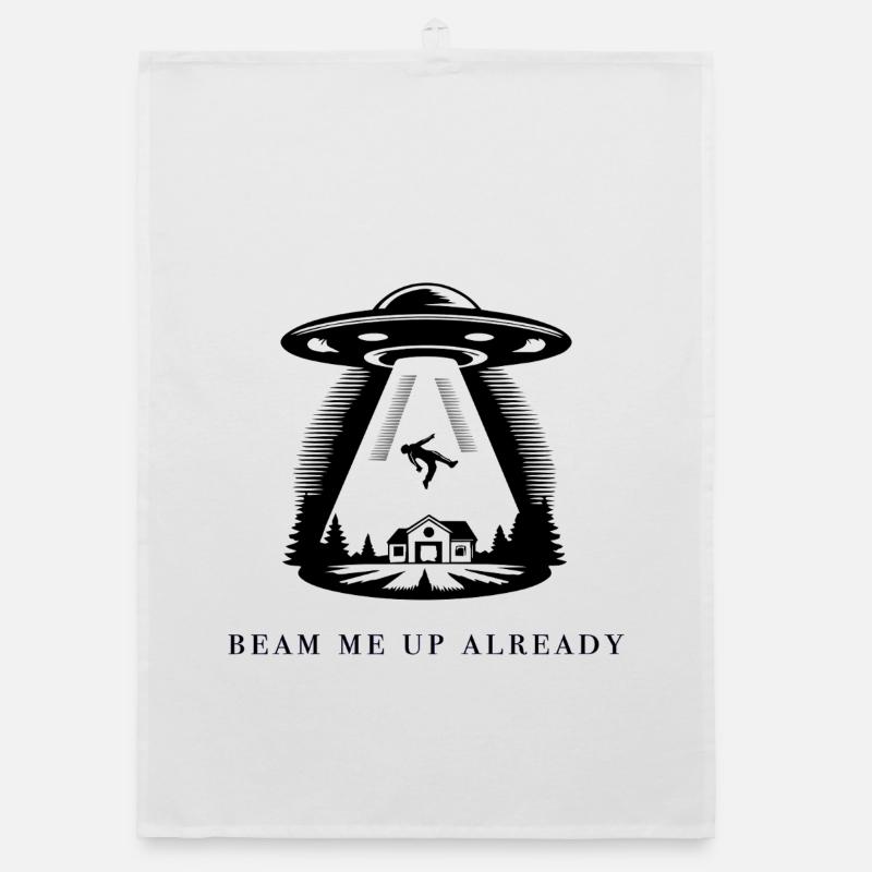 Beam Me Up Already Organic dish towel