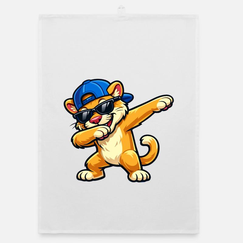Dabbing Cougar Organic Geschirrtuch