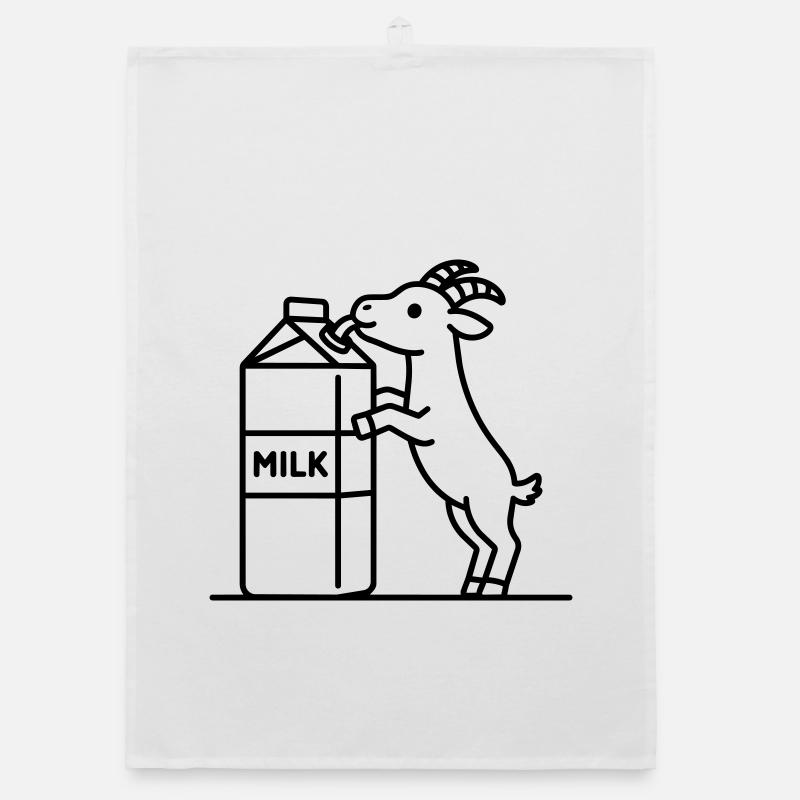 goat drinking milk Organic dish towel