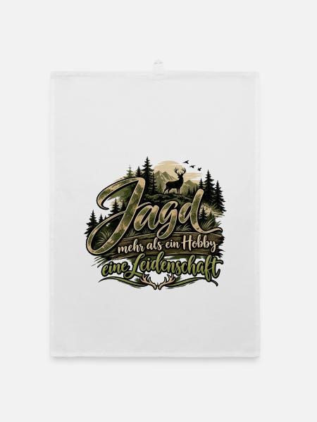 Jäger/in Jagd Leidenschaft Hobby Natur Tiere Wald - Organic Geschirrtuch - Weiß - Vorne