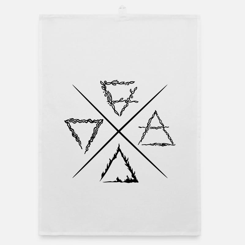 Four Element Symbols Organic dish towel