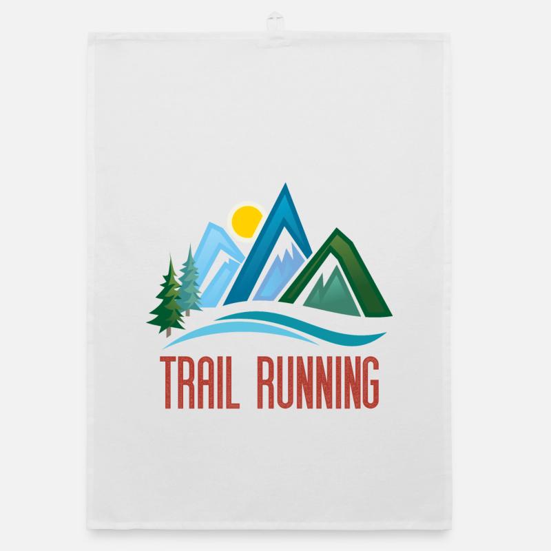 Trailrunning - Organic Geschirrtuch - Weiß