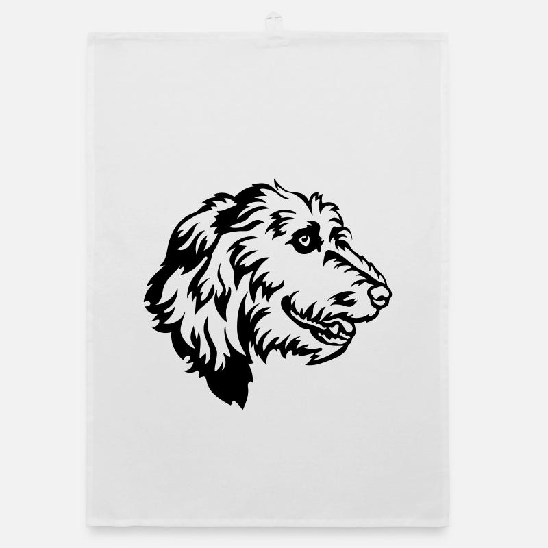 Irish Wolfhound Kopf Organic Geschirrtuch