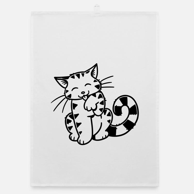 Chaton de dessin animé Torchon bio