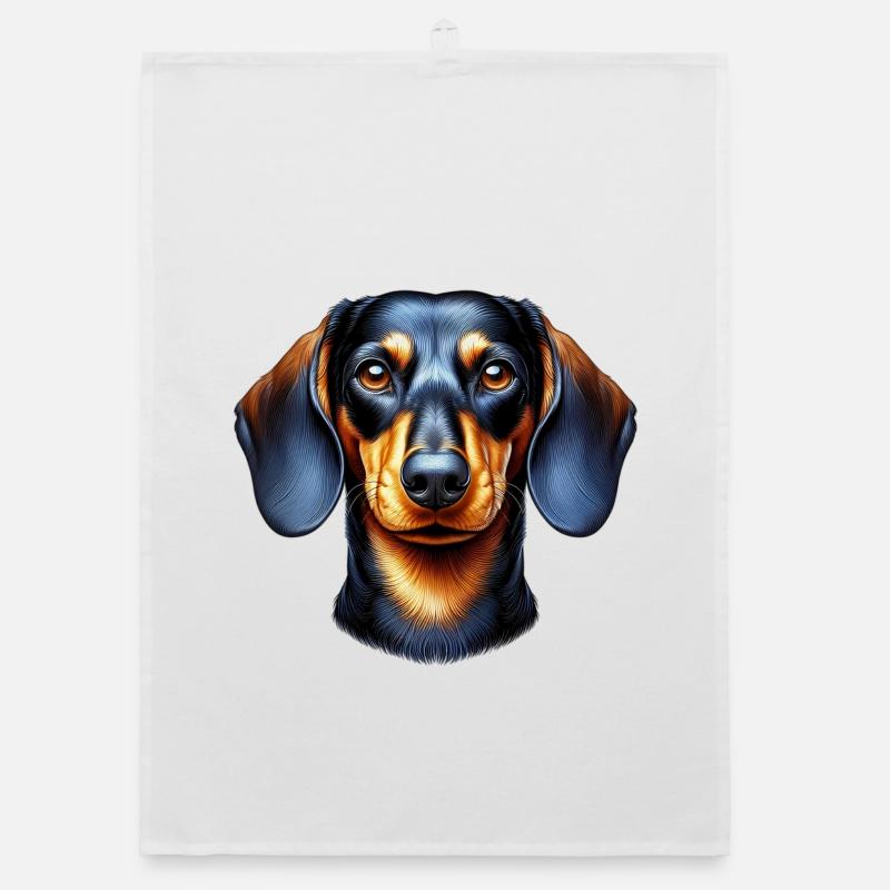 Dachshund - Organic Geschirrtuch - Weiß