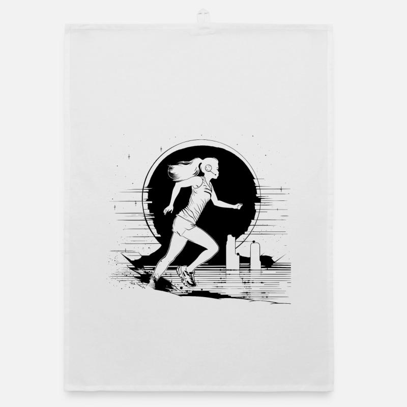 Runner Drawing Organic dish towel