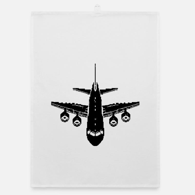 Airplane Pixel Graphics Organic dish towel