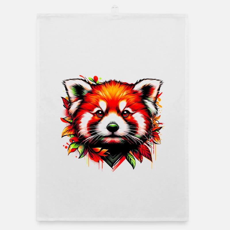 Red panda Organic dish towel