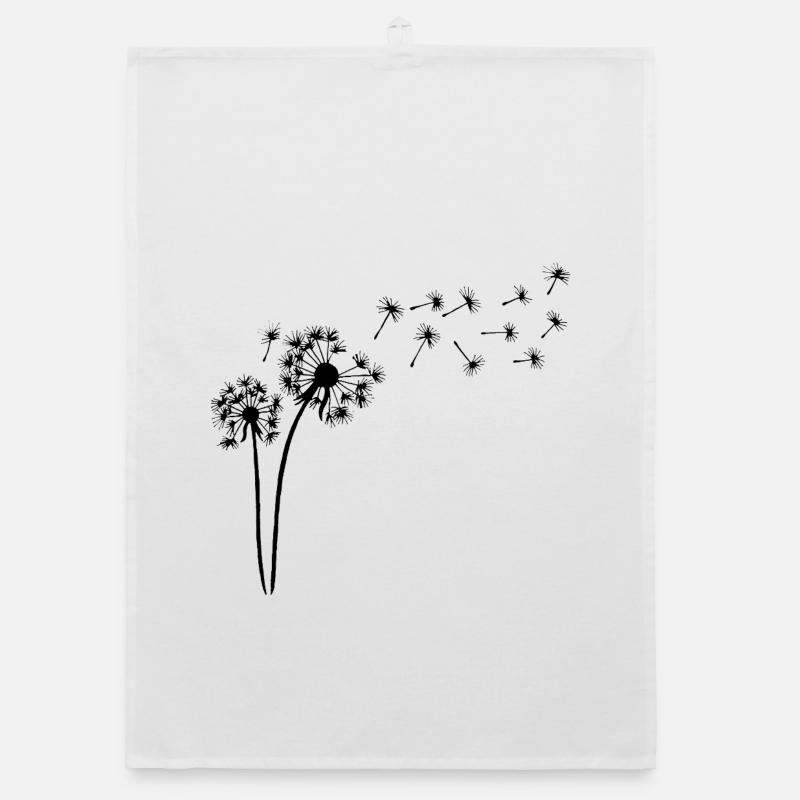 Schwarzer Löwenzahn im Wind Organic Geschirrtuch