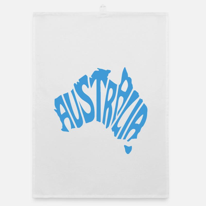 Australia Map Artistic Typography Design Organic dish towel