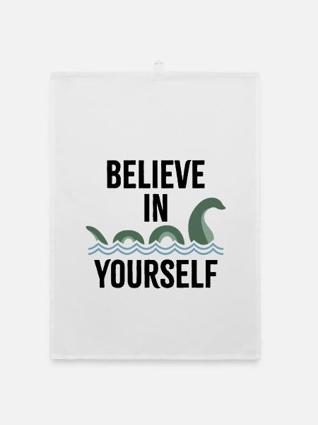 Believe in Yourself - Organic dish towel - white - Front