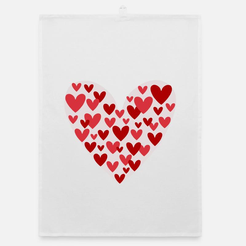 Many hearts pattern Organic dish towel