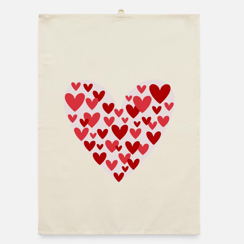 Many hearts pattern Organic dish towel