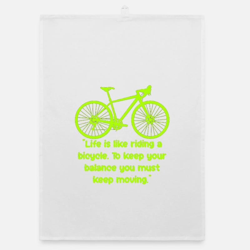 Équilibre du vélo Texte néon Torchon bio