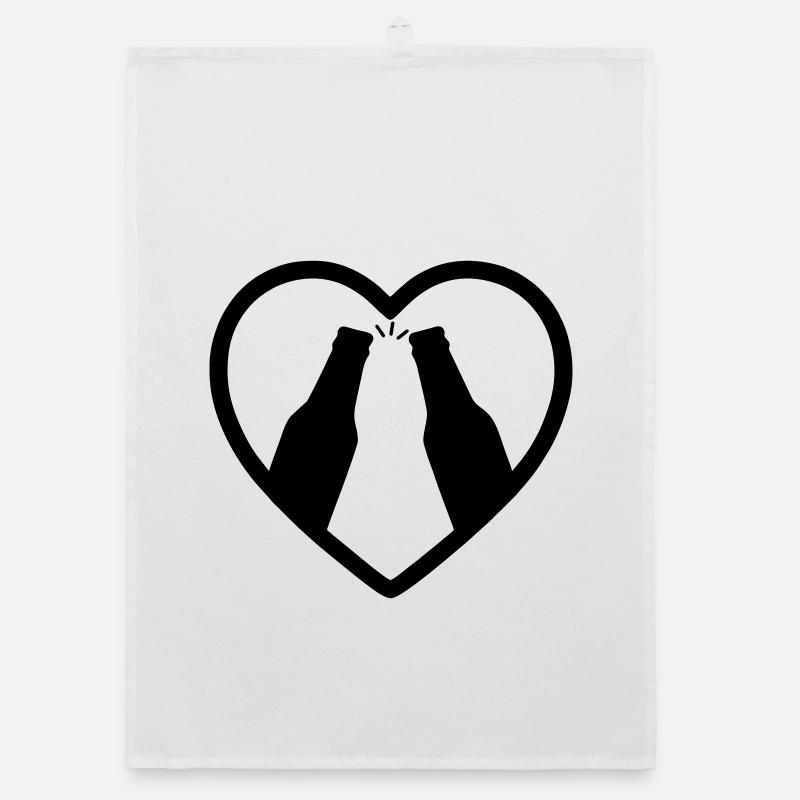 Herz-Bierflaschen, Prost, Geschenk Organic Geschirrtuch