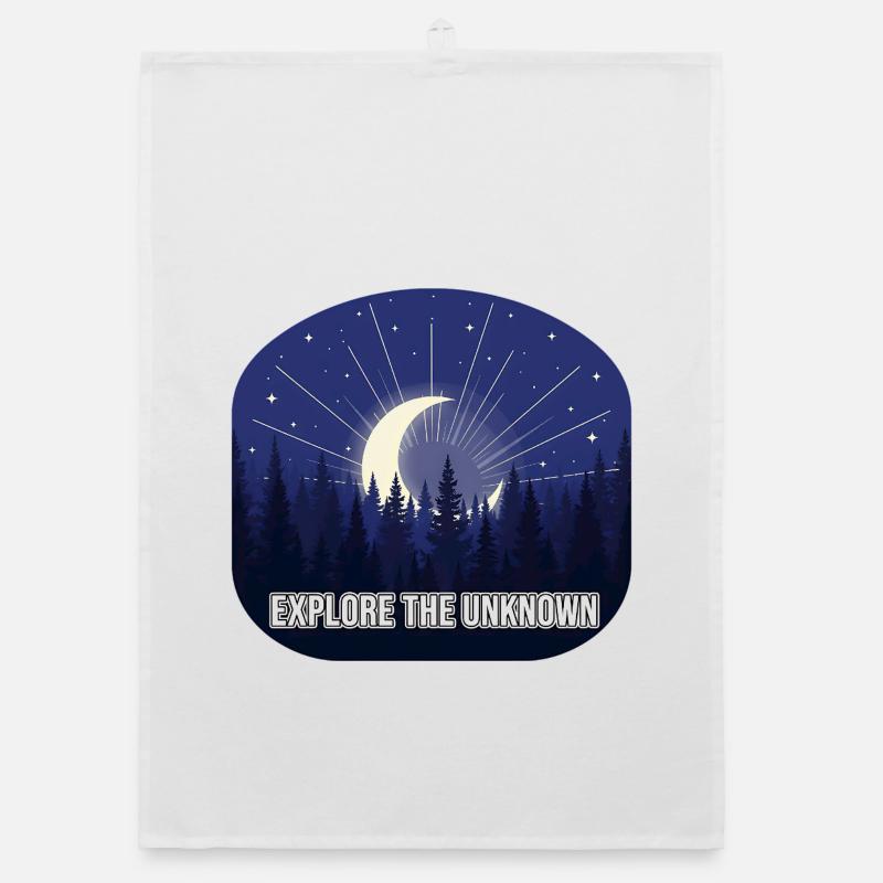 Explore the Unknown Moon Forest Organic dish towel