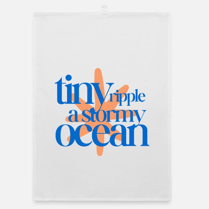 Tiny ripple in a stormy ocean (coral background) Organic Geschirrtuch