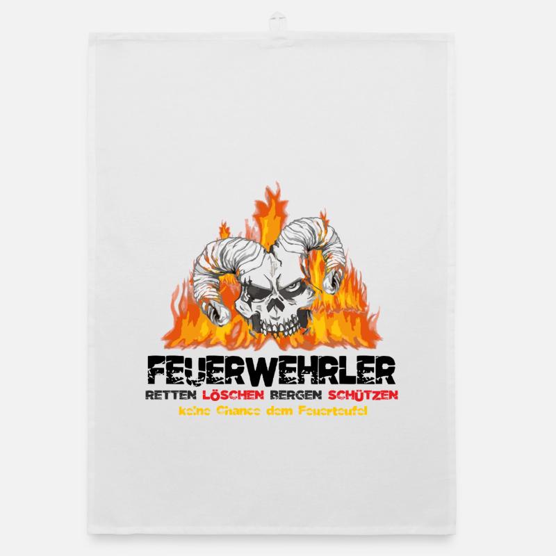 Firefighter Fire Devil Organic dish towel