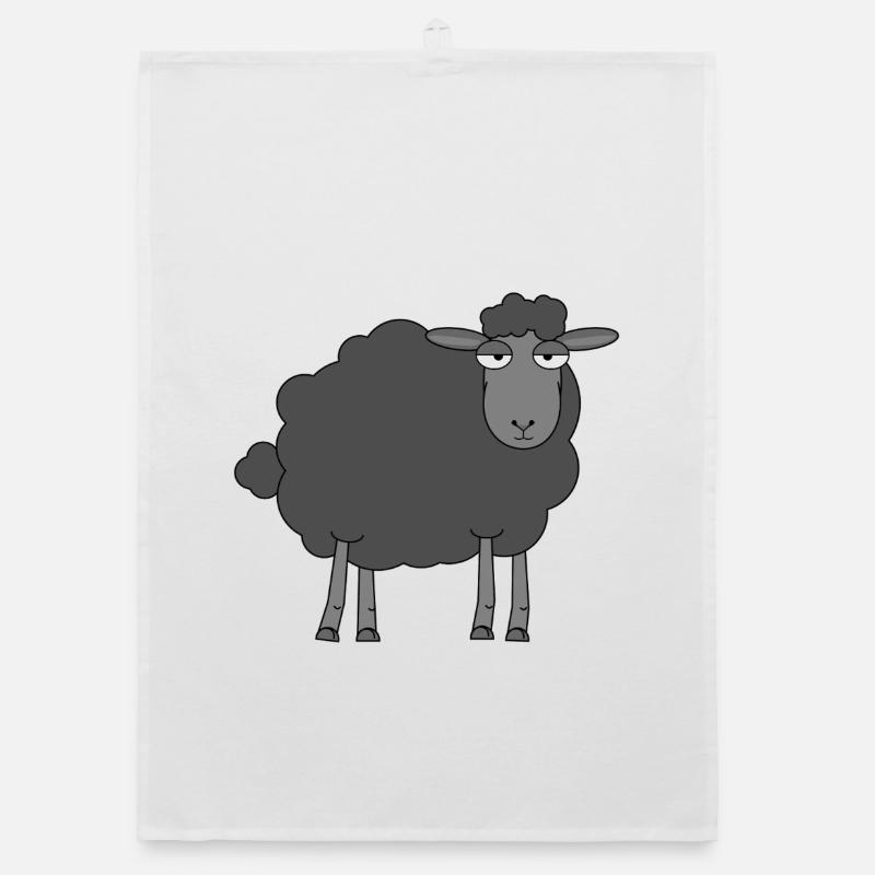 Baaaa-d To The Bone | Black Sheep illustration Organic dish towel