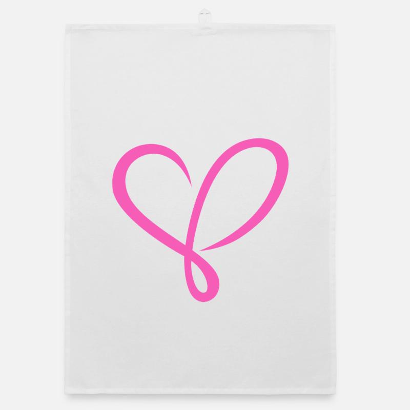 Herz pink Organic Geschirrtuch