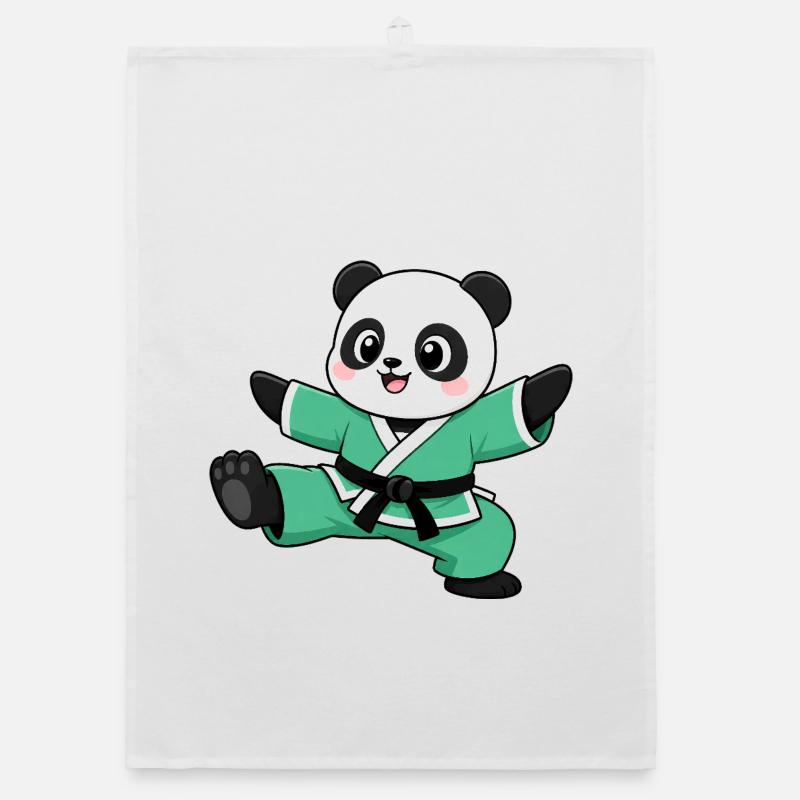 Panda Karate Tritt Kampfsport Kampfkunst Organic Geschirrtuch
