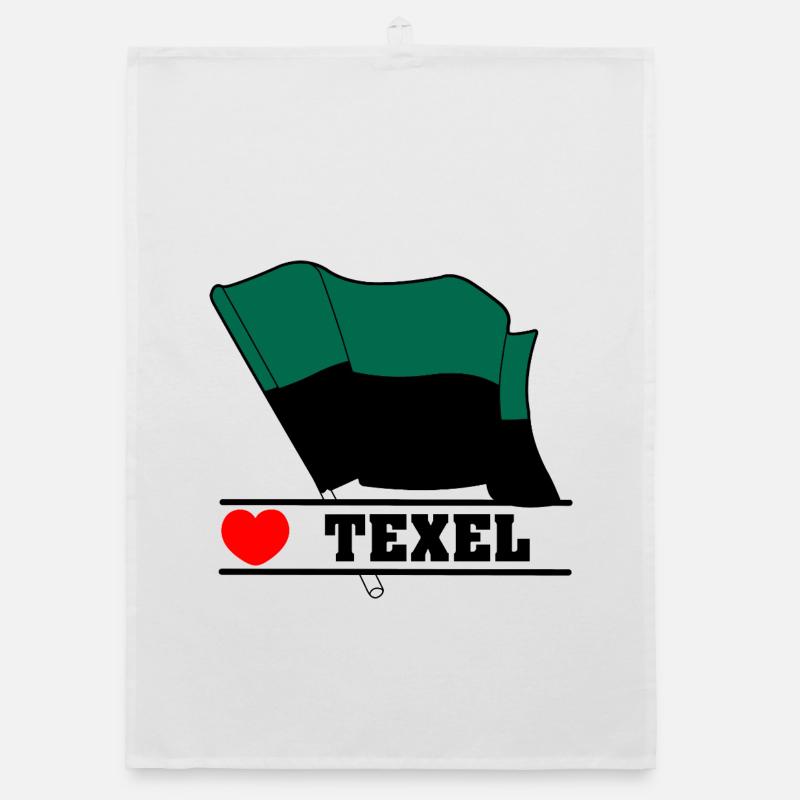I Love Texel – Design der Inselflagge Organic Geschirrtuch