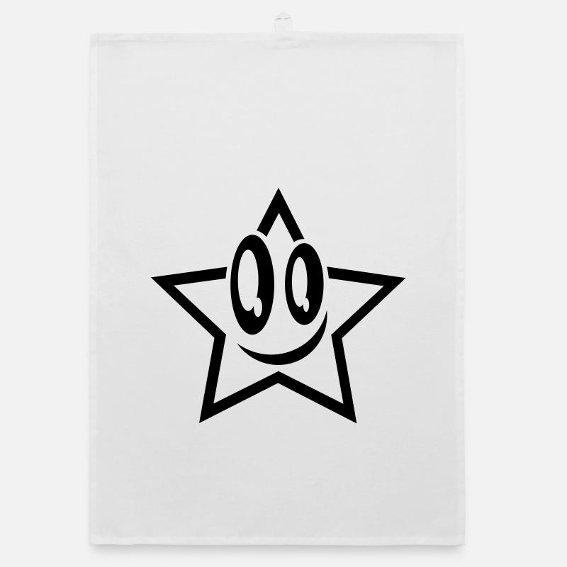 lachender stern gesicht star Organic dish towel