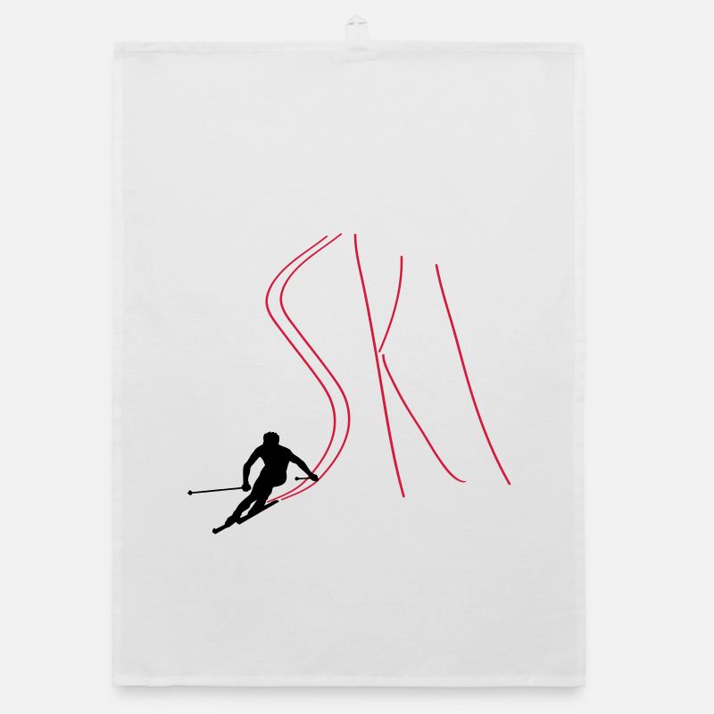 skis Organic dish towel
