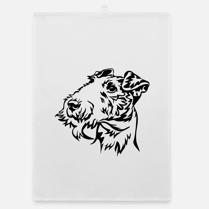 Fox terrier head Organic dish towel