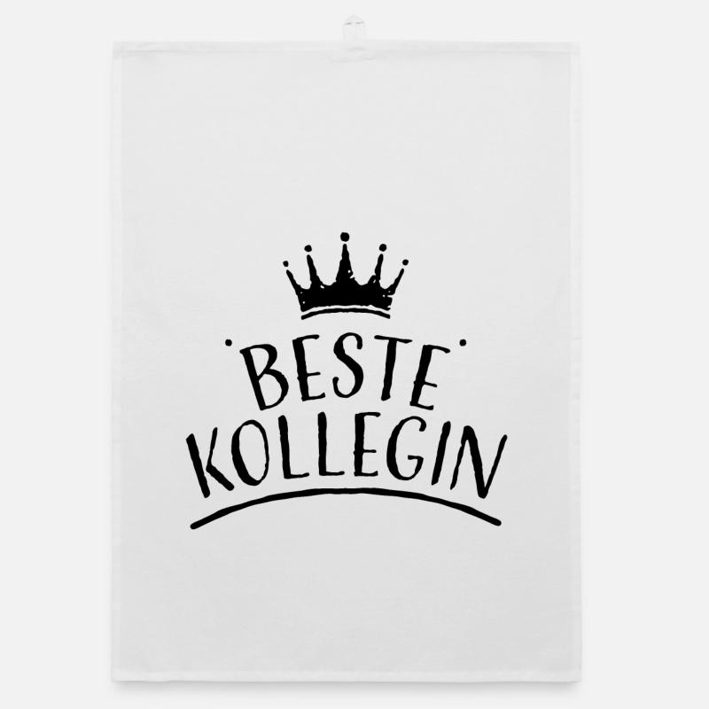 Krone beste kollegin schwarz Tshirt design - Organic Geschirrtuch - Weiß